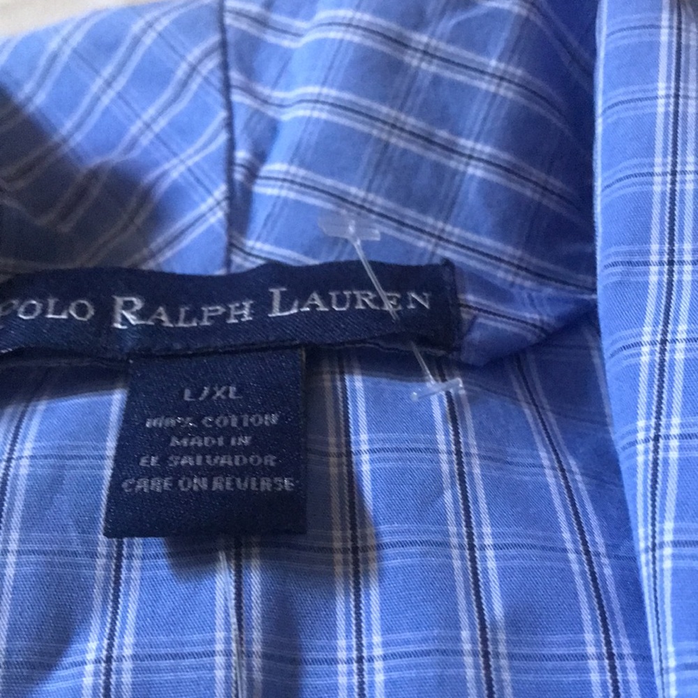 POLO RALPH LAUREN MENS ROBES L/XL P232 4Y BL/W/B - Picture 12 of 12